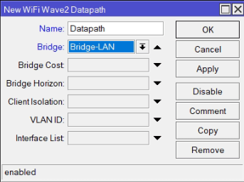 Настройка WiFiWave2, настройка Datapath